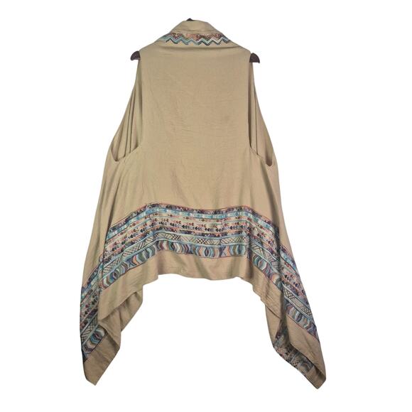 DO EVERYTHING IN LOVE Embroidered No Sleeve Boho Kimono OSFM - Picture 11 of 12